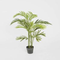 Mini Palm Tree Real Touch 4 Branches 15 Leaves in Pot 1m