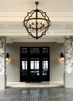 Hyatt Ceiling Pendant Extra Large Rust Brown and Silver Black