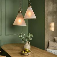 Gadsden Ceiling Pendant Medium Brass with Clear Glass