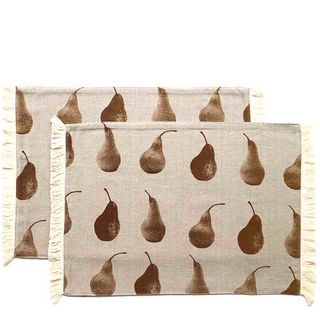 Pear Placemat Set of 4 Earth Brown