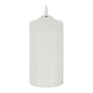 Battery Operated  Wax Church Candle White Large