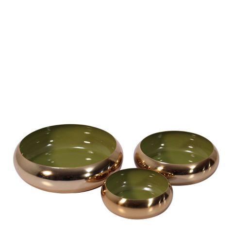 Anaise Décor Brass Bowls Set of 3 Olive