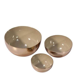 Monk Décor Brass Bowl Set of 3 Taupe