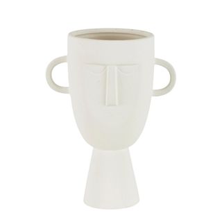 Coltrane Stoneware Face Vase White