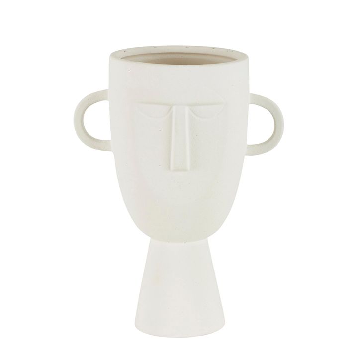Coltrane Stoneware Face Vase White