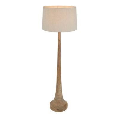 Lancia Large - Light Natural - Turned Wood Slender Floor Lamp