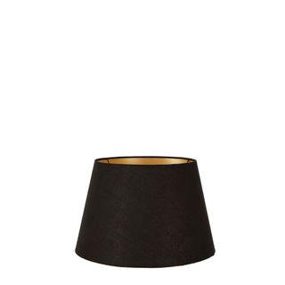 Linen Drum Lamp Shade XXS Black with Gold Lining