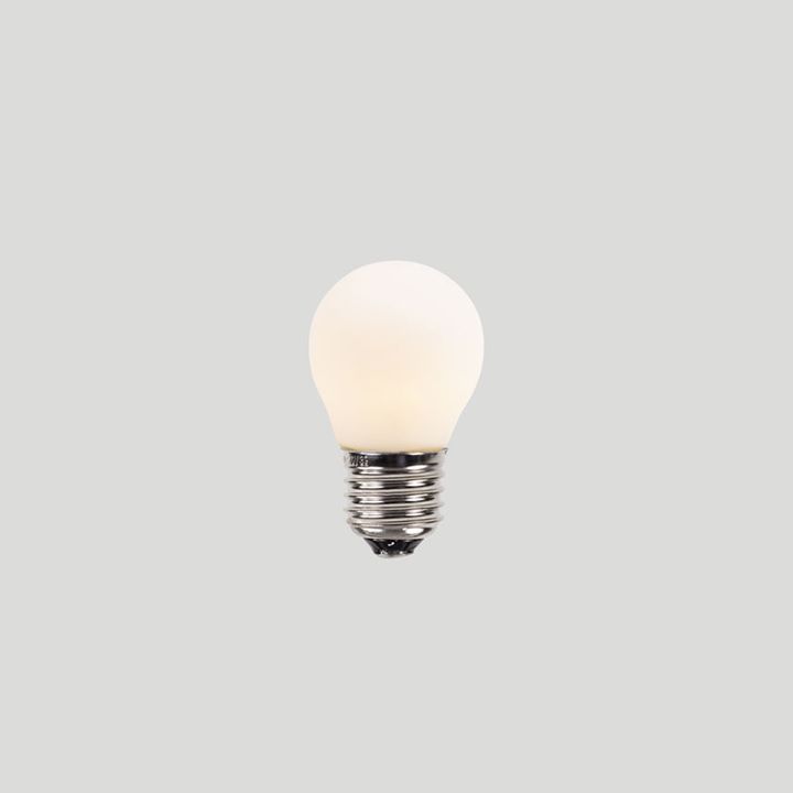 G45 Fancy Round E27 LED Filament - Porcelain Frosted - 3W E27 2700k