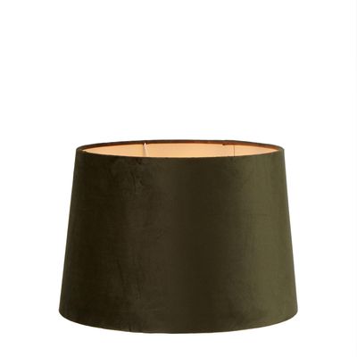 Velvet Drum Lamp Shade Medium Olive Green