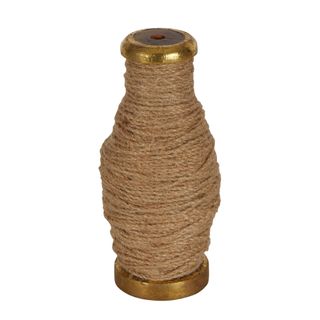 Jute Cord On Wooden Spool Natural 30m