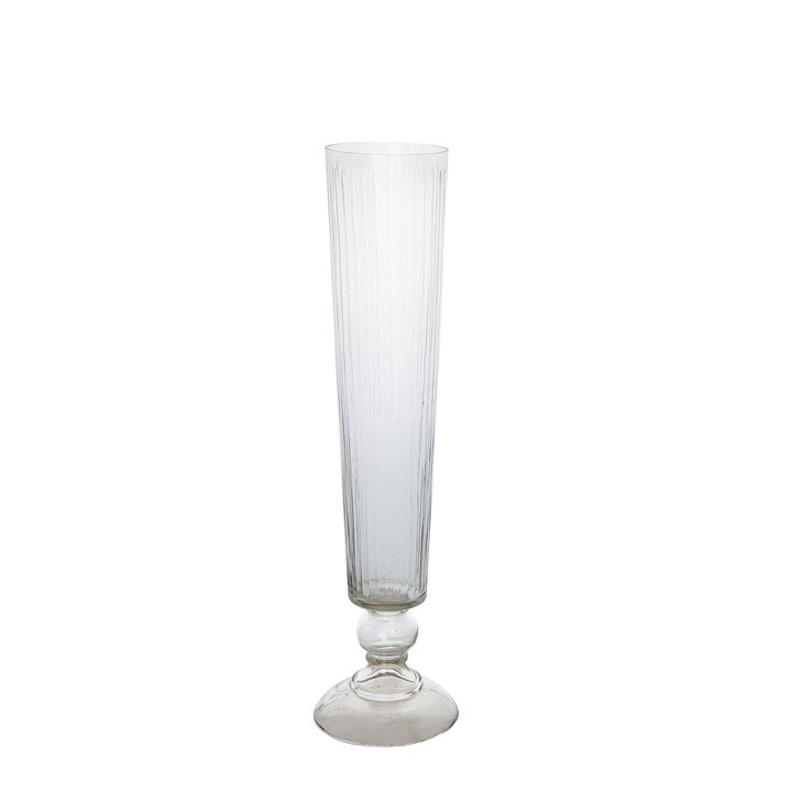Cello Stripe Cut Glass Vase Small Clear