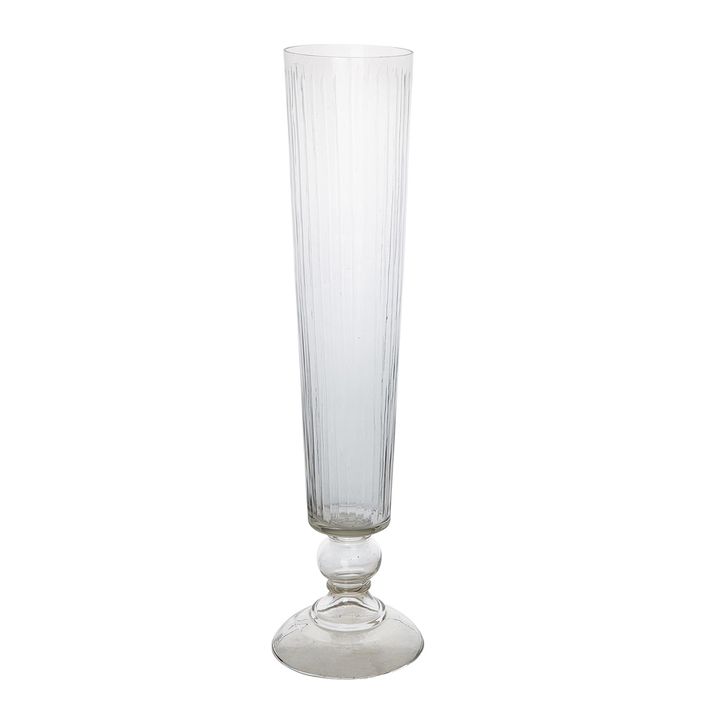 Cello Stripe Cut Glass Vase Large Clear