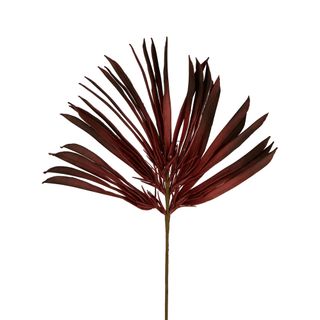 Ombre Fan Palm Leaf Stem Red