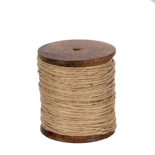 Jute Cord On Wooden Spool Natural 10m