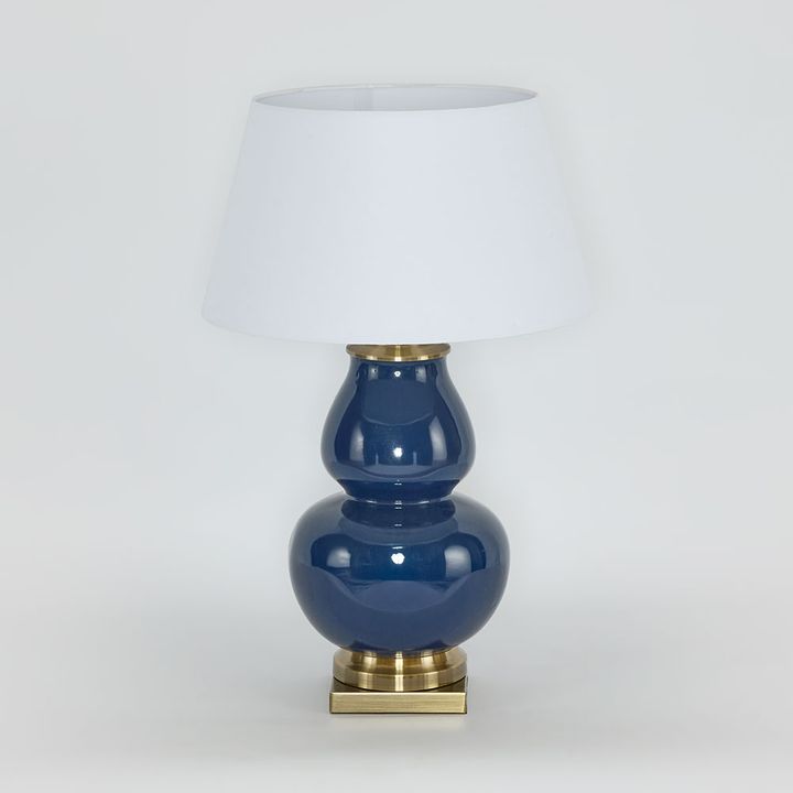 Matisse Ceramic Midnight Blue Table Lamp & Shade