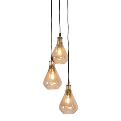 Lustre Teardrop Cluster Ceiling Pendant Pale Gold