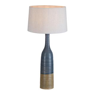 Potters Large Table Base Only - Grey/Brown - Tall Thin Glazed Ceramic Table Lamp Base Only