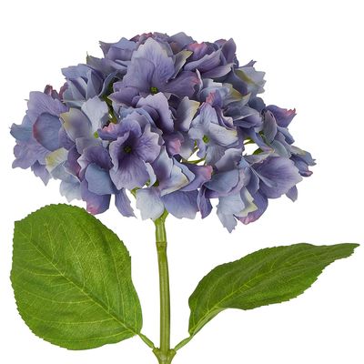 Hydrangea Stem Soft Touch 50cm Blue