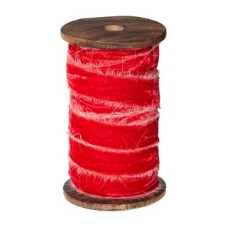 Fray Velvet Ribbon Red 10m