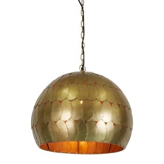 Pangolin Small - Antique Brass - Iron Scales Dome Pendant Light