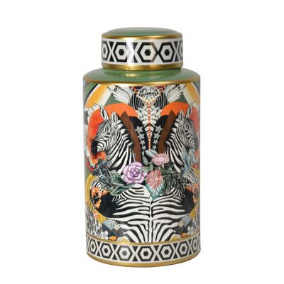 Zebra Ceramic Jar Large