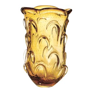 Petal Art Glass Vase Tall Honey