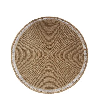 Jute Placemat With Mother of Pearl Border