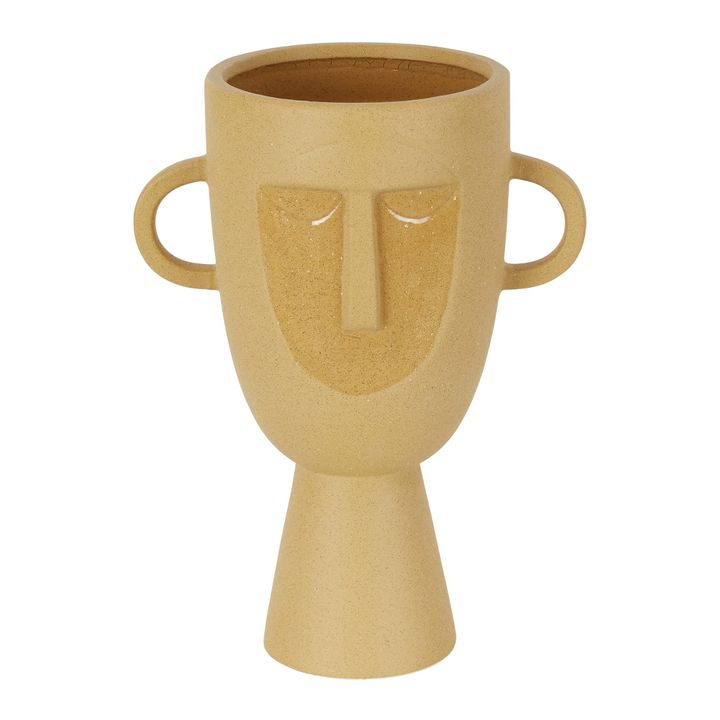 Coltrane Stoneware Face Vase Sand