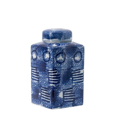 Zaro Lidded Jar Blue & White