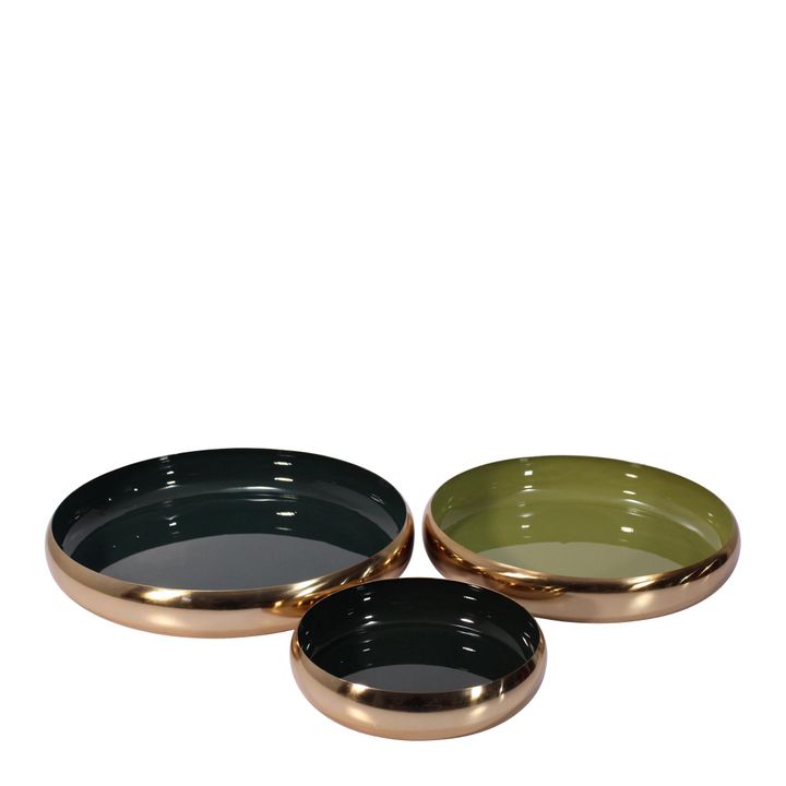 Toby Décor Brass Bowls Set of 3 Olive Forest