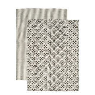 Cyra Lace Print Cotton Tea Towel Set of 2