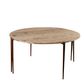 Sianna Wooden Metal Two Half Moon Round Dining Table