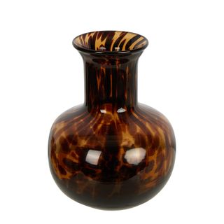 Tortoise Shell Glass Bud Vase