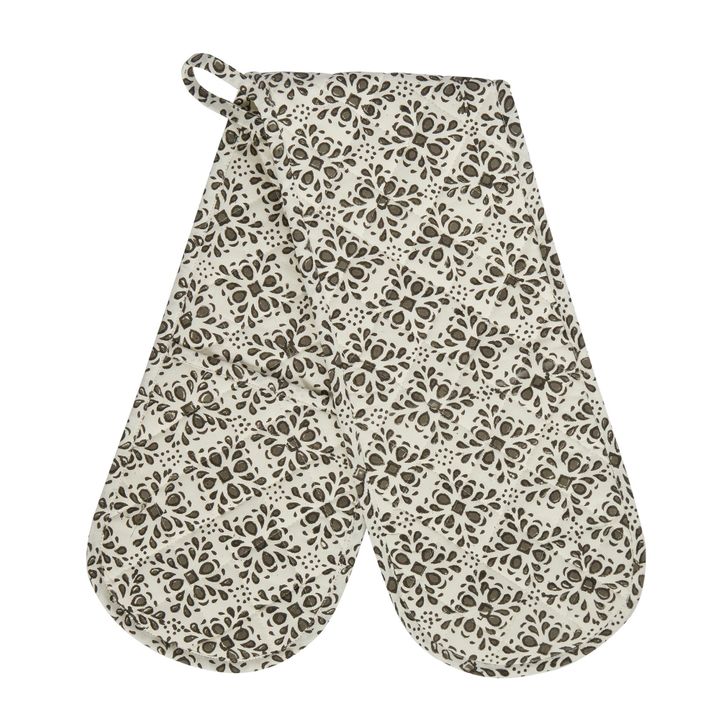 Cyra Lace Print Cotton Double Oven Glove
