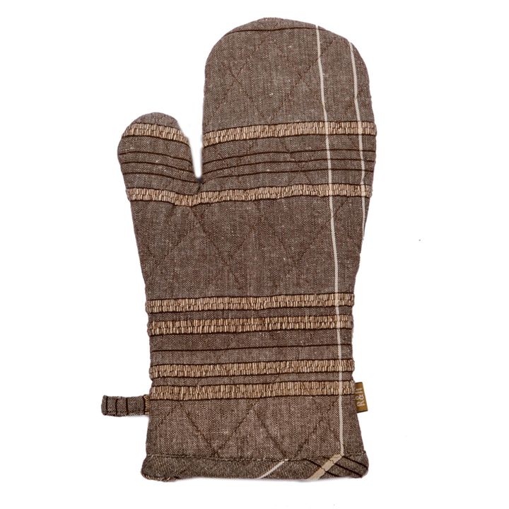 Textured Check Oven Glove Earth Brown