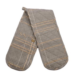 Textured Check Double Oven Glove Ash
