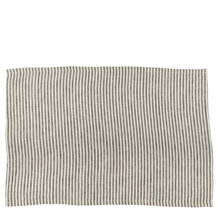 Linen Stripe Placemat Olive Green