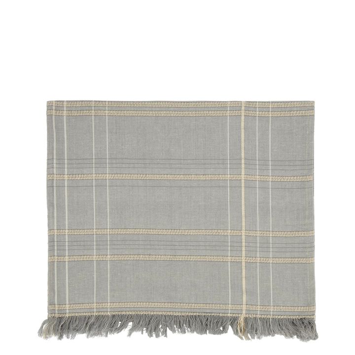 Textured Check Table Runner Ash