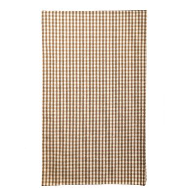 Gingham Table Runner Earth Brown