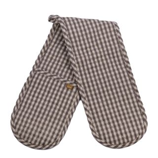 Gingham Double Oven Glove Ash