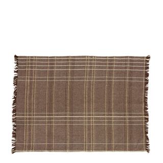 Textured Check Tea Towel Earth Brown