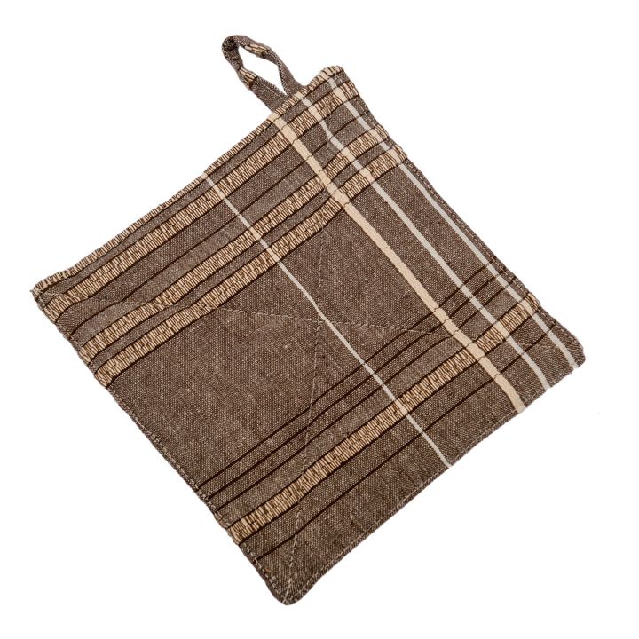Textured Check Pot Holder Earth Brown