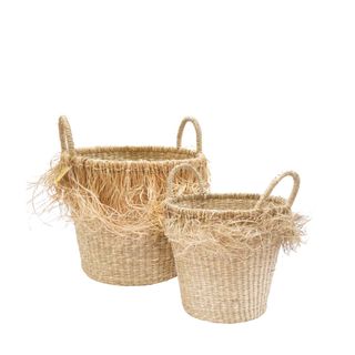 Havana Seagrass Jute Basket Set of 2 Natural
