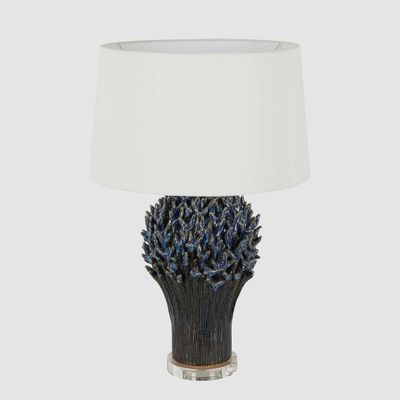 Staghorn Coral Ceramic Table Lamp Base Blue- Base Only