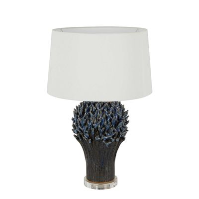 Staghorn Coral Ceramic Table Lamp Base Blue