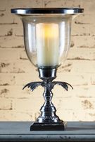 Plantation Hurricane Candle holder Vase Silver