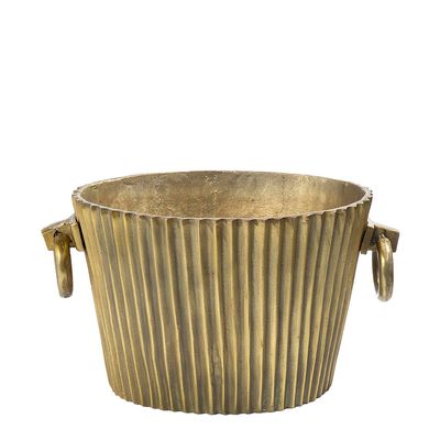 Oval Ice Bucket Dark Brass