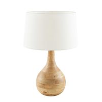 Sarod Turned Wood Table Lamp Dark Natural