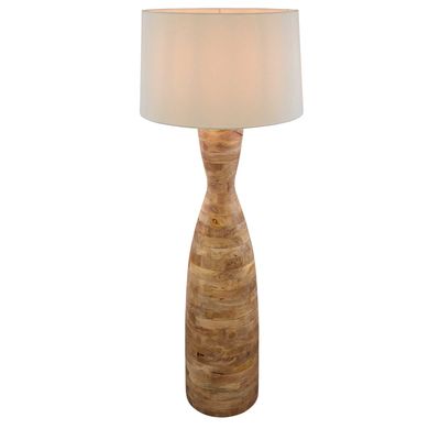 Esraj Turned Wood Floor Lamp Natural