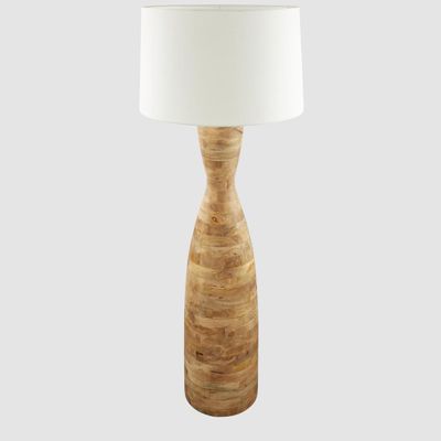 Esraj Turned Wood Floor Lamp Natural